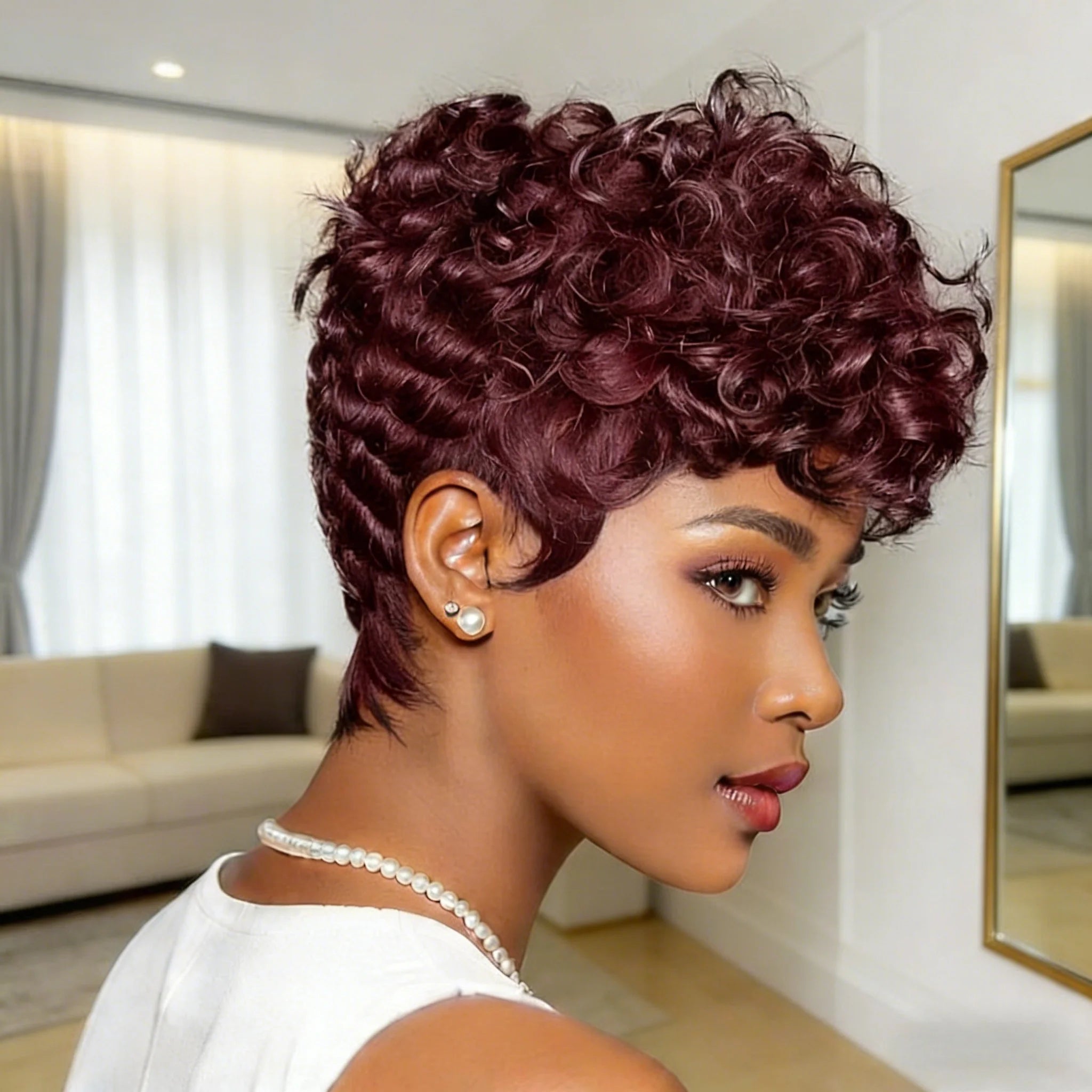 Curly Mullet Pixie Wig