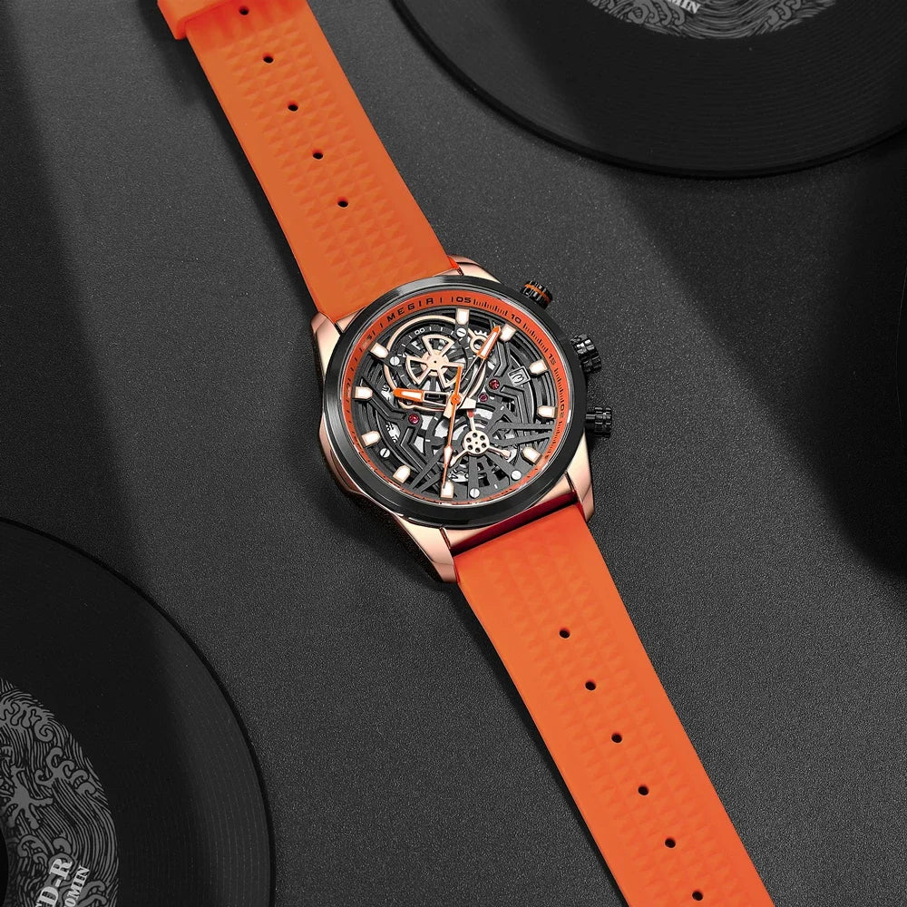 Montres chronographes de sport pour hommes, marque de luxe haut de gamme, montre-bracelet à quartz étanche pour homme, avec date automatique, aiguilles lumineuses