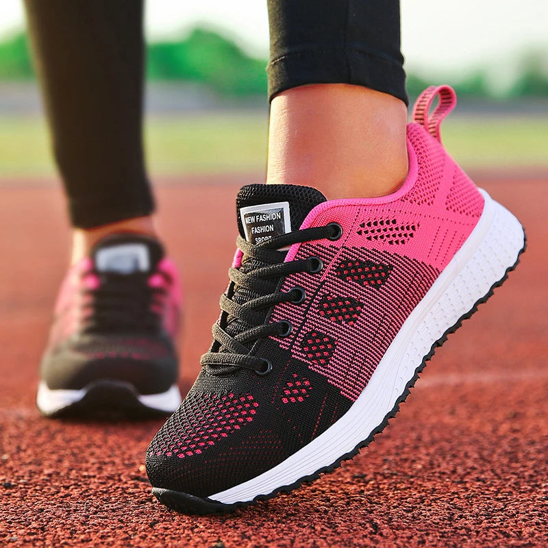 Mote Damesneaker Nettingstoff Netting Pustende Sneakers Dame Fritidssko Snøring Damesneakers Tenis Feminino