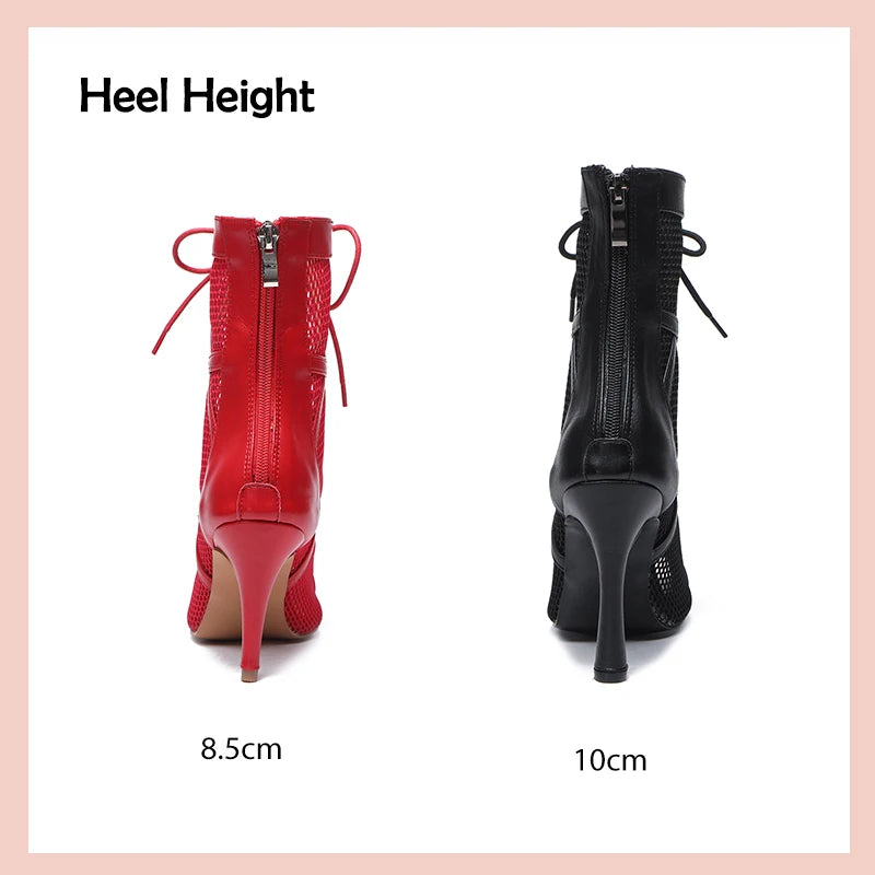 DKZSYIM Zapatos de baile latino para mujer, color rojo y negro, zapatos de jazz de salón de baile, tacones de 5-11 cm para mujer y hombre, para salsa y tango