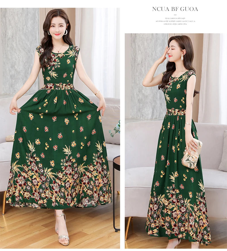 Robe d'été à manches courtes pour femmes, nouvelle mode, imprimé, en coton, grande taille, vêtements pour femmes
