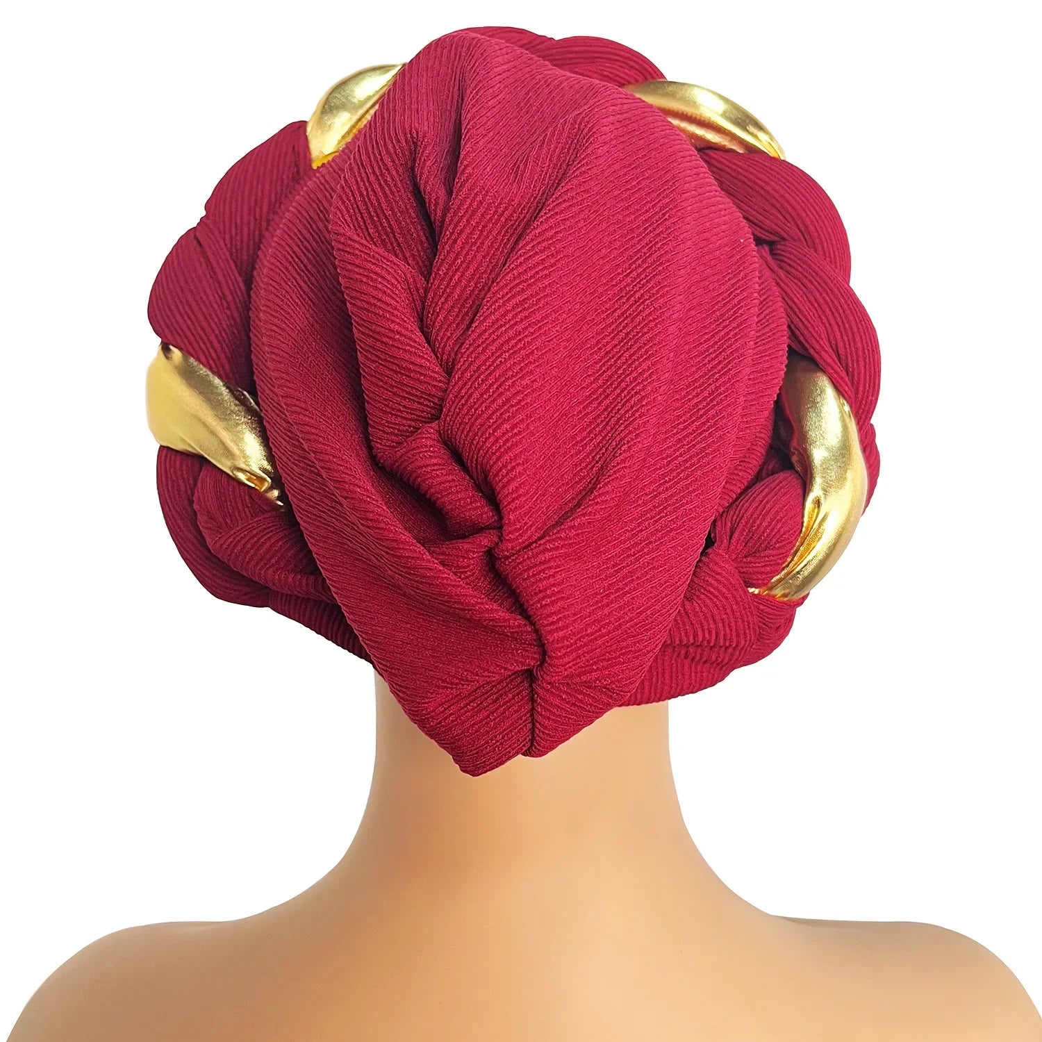 Moda Africana Turbante Africano Gorros Autogele Turbante para Mujer Envolturas de Cabeza Musulmanas Femeninas