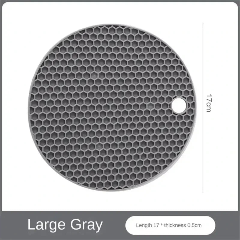 Set de table multifonctionnel en silicone pour la cuisine, dessous de verre rond antidérapant et résistant à la chaleur, manique