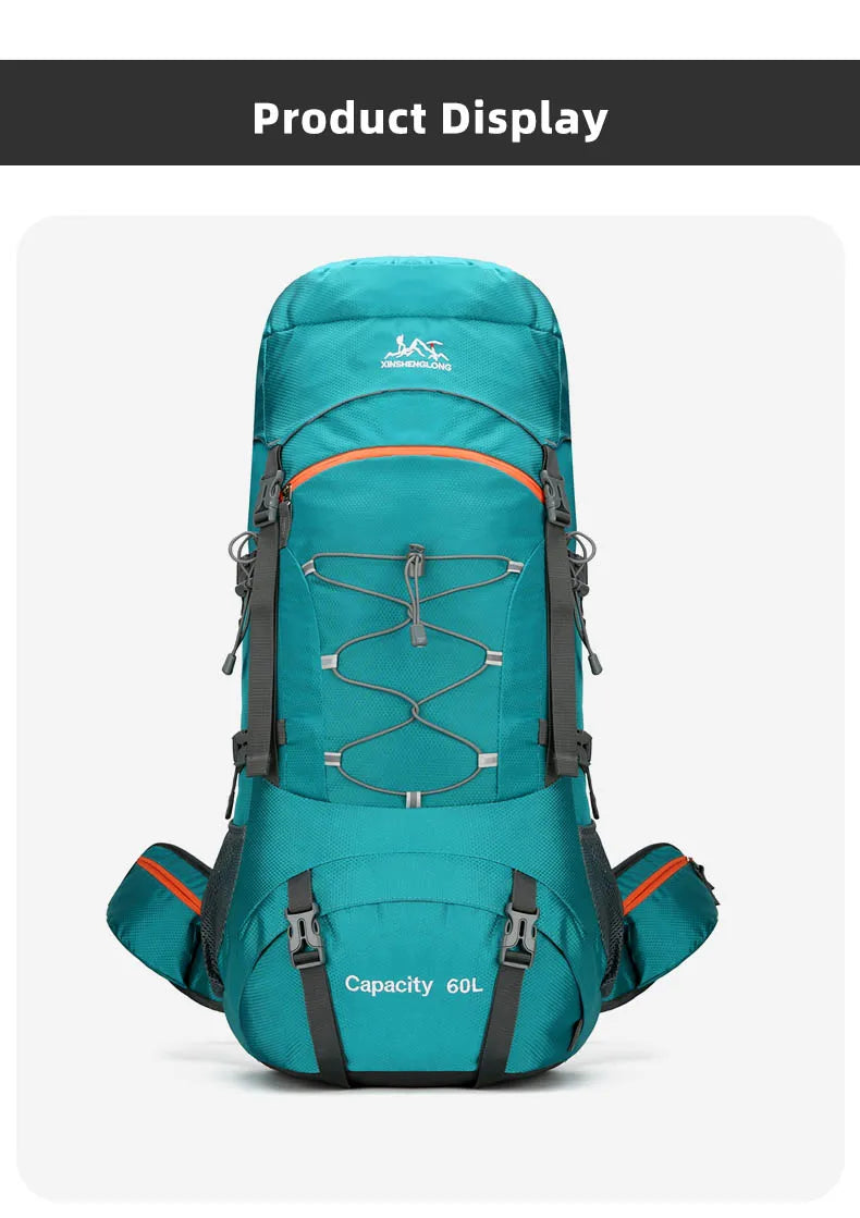 Mochila de senderismo, bolsa de camping, montañismo con funda impermeable para lluvia, mochila de día para hombres y mujeres, mochila de viaje al aire libre, pesca