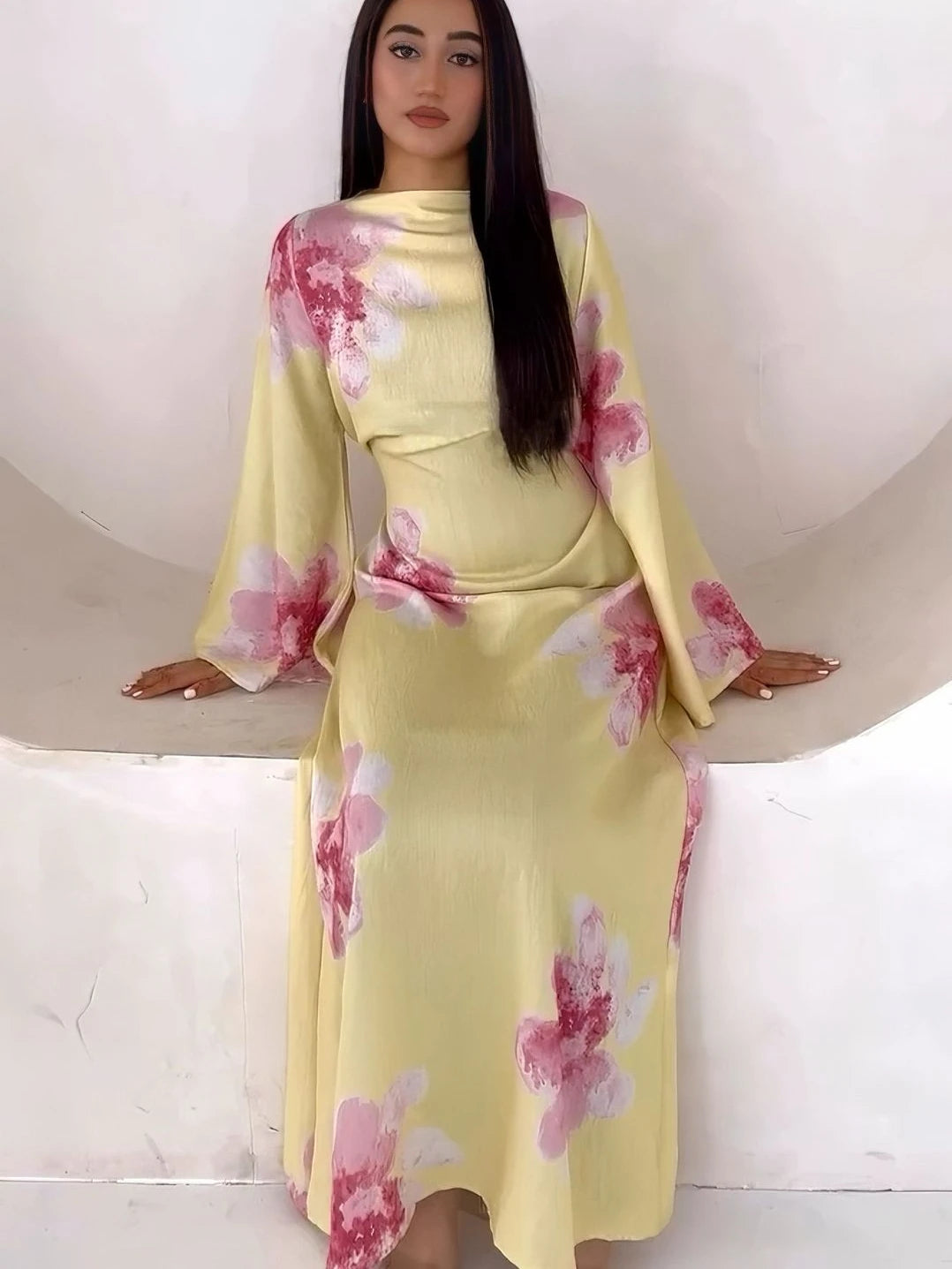Eid Abaya Vestido de Fiesta Estampado para Mujer Jalabiya Musulmana Dubái Vestidos Largos Fiesta Caftán Kaftán Túnica Larga Árabe Vestidos de Ramadán 2025