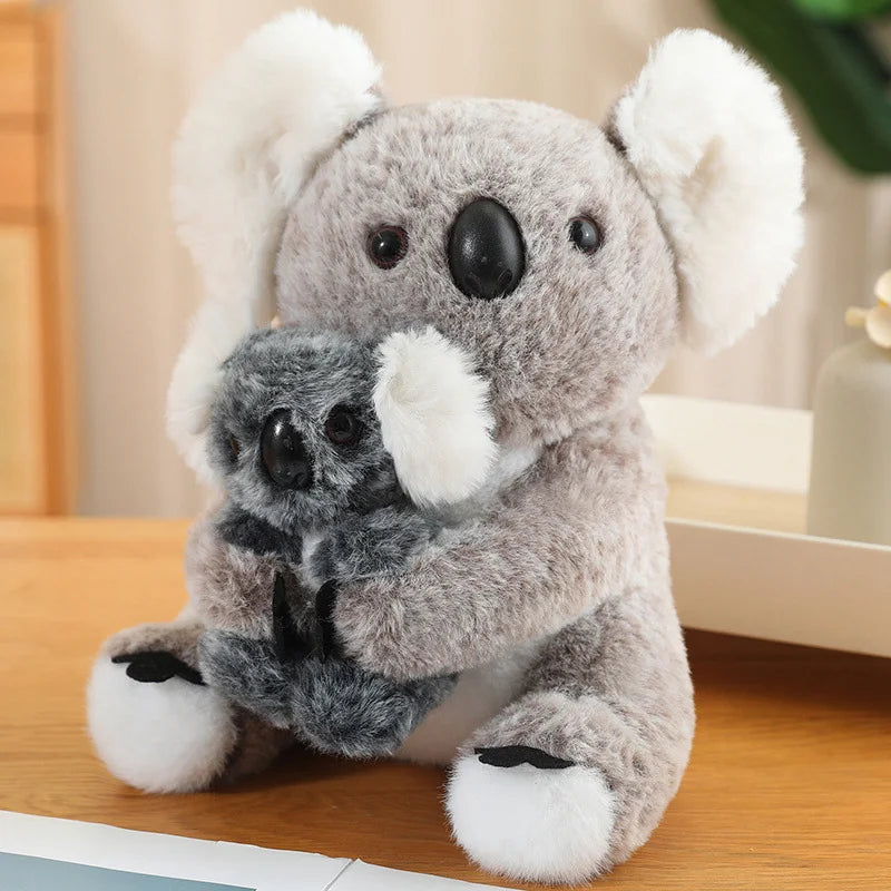 Animaux en peluche mère et enfant koala pingouin poupée douce en peluche oreiller décoration de la maison cadeaux d'anniversaire sapin filles et garçons