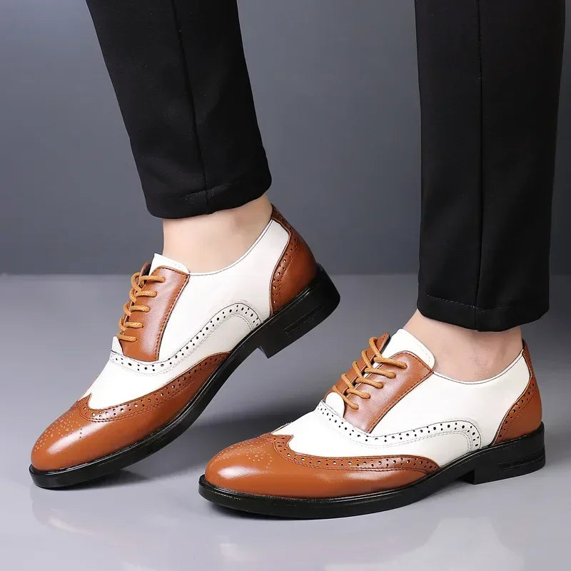 Designer's Classic Men's Formal Shoes, Lace Up Shoes, Plus Size Pointed Business Casual Comfortable Men's Wedding Formal Shoes