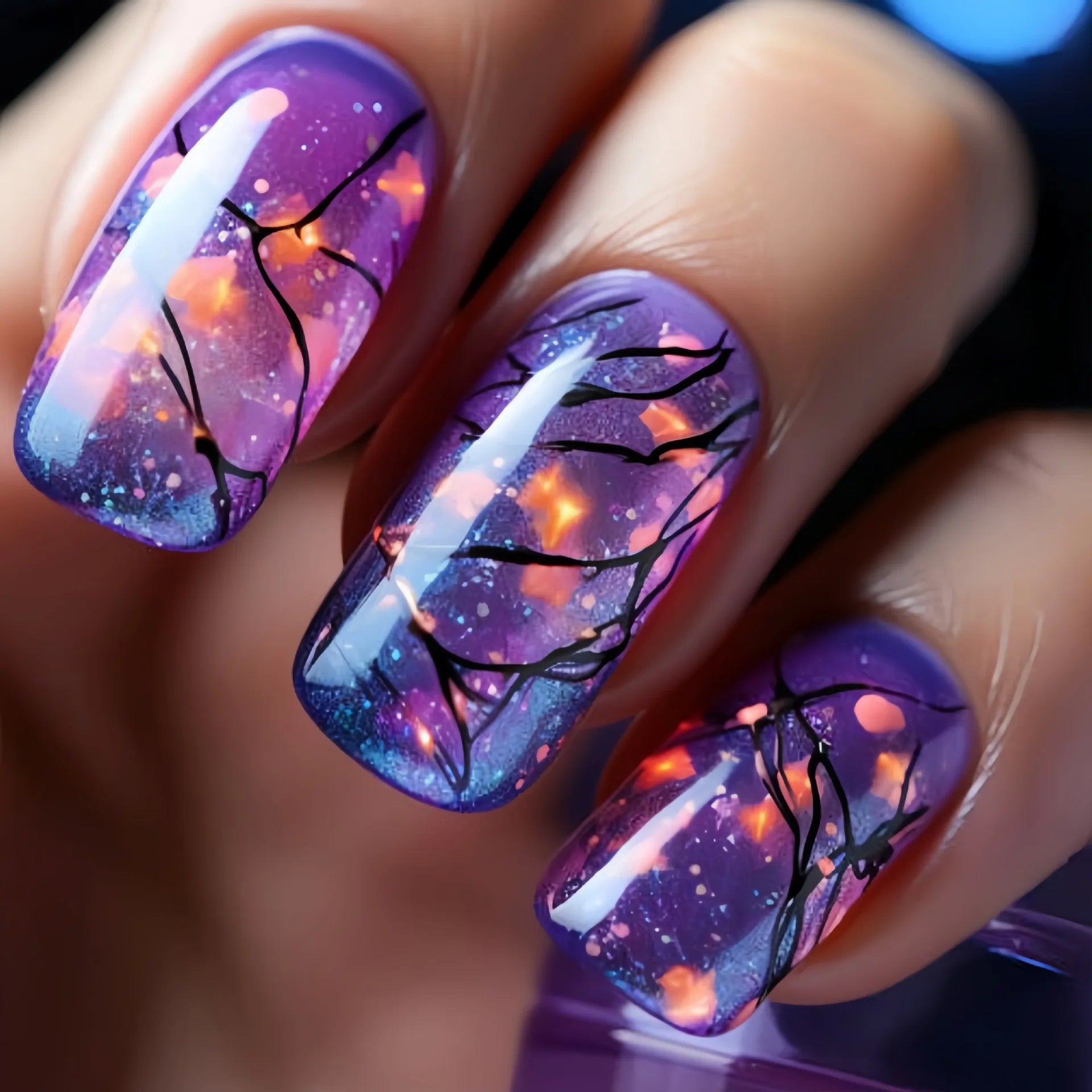 Green Ombre Square Press-On Nails (24PCS)