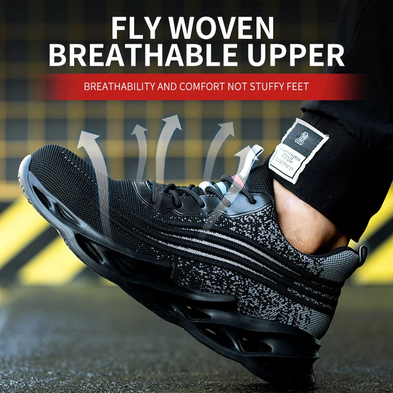 2025 New Work Shoes Man Work Sneakers Steel Toe Shoes Anti-smash Anti-puncture Safety Boots Breathable Women Protective Shoe
