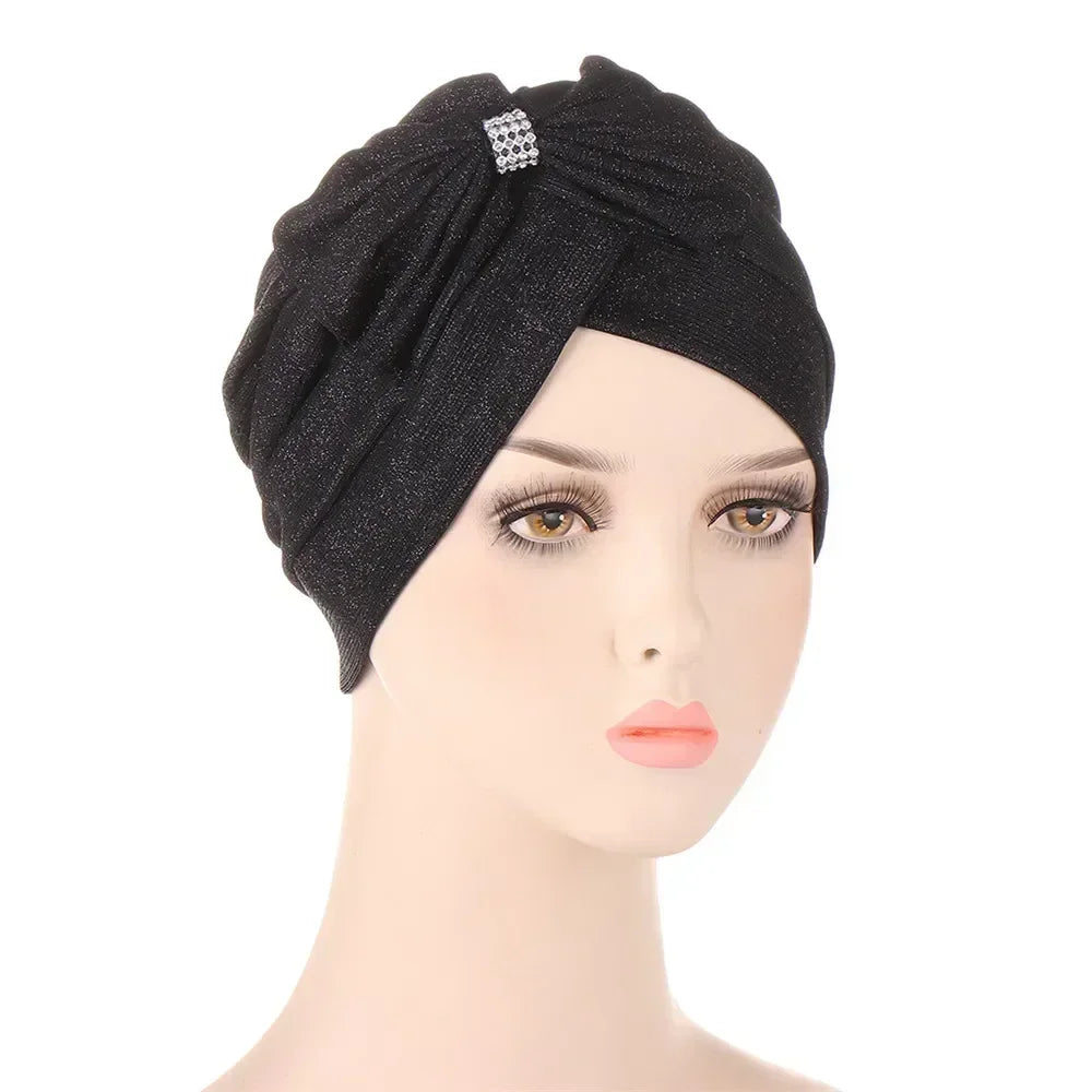 Sombrero turbante indio nuevo con nudo y lazo para mujer, hijab musulmán, pañuelo africano para la cabeza, gorro, gorro para pérdida de cabello, gorro de quimioterapia, pañuelos para la cabeza
