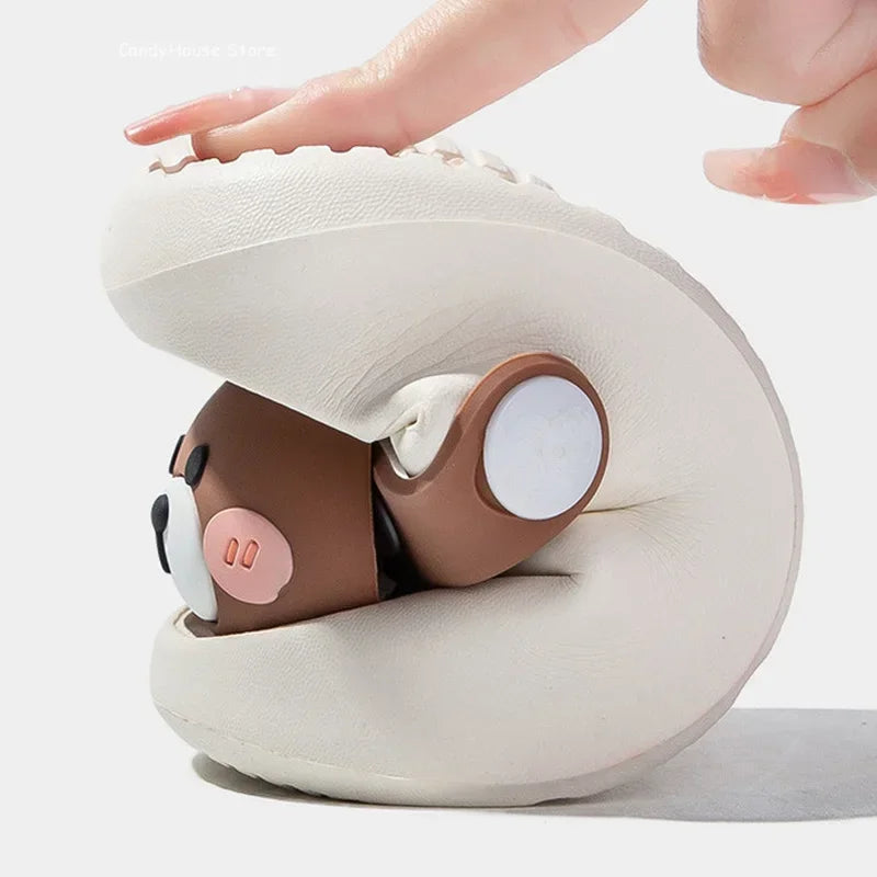 Newborn Baby Slippers Kids Shoes Summer Cute Animal Cartoon Bear Boys Girls Infant Child Comfortable Non-slip Sandals Kids Shoes