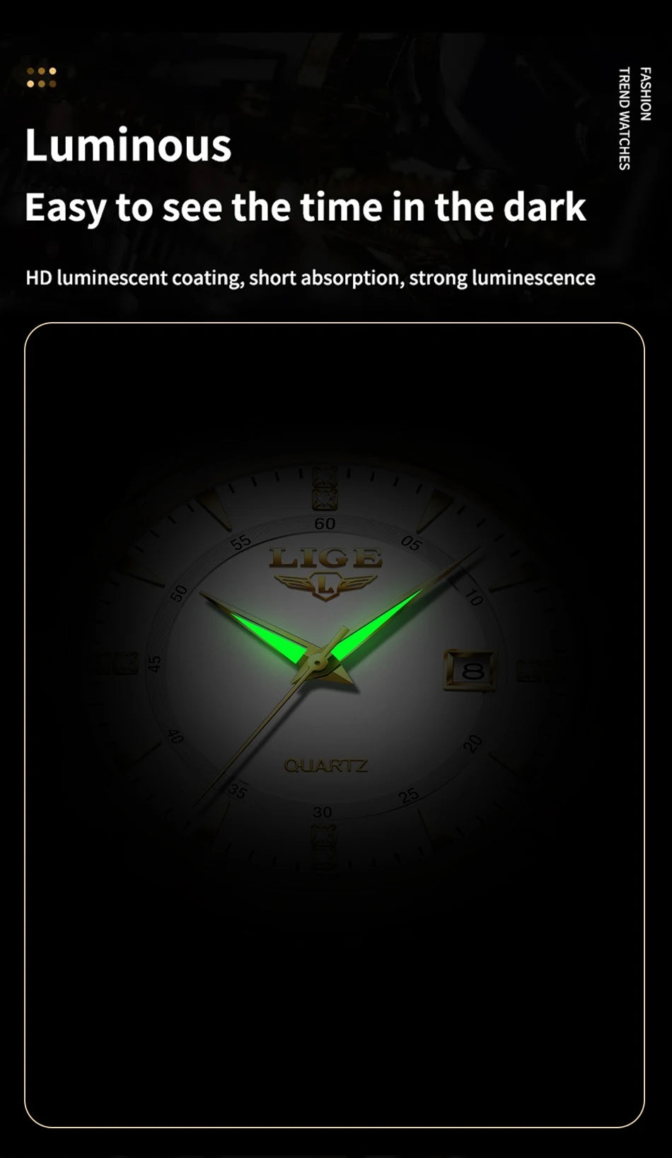 LIGE Nuevos Relojes Impermeables de Mujer Moda Reloj de Pulsera para Mujer Reloj de Cuarzo de Lujo de Marca Superior con Fecha para Mujer Relogio Feminino