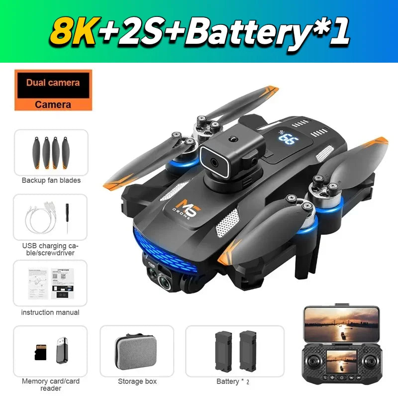 Nuevo Para Xiaomi M6 Drone 8K Cámara HD Profesional Drones 5G WIFI FPV Vídeo 4k UAV Con pantalla Mando a distancia RC Quadcopter Dron