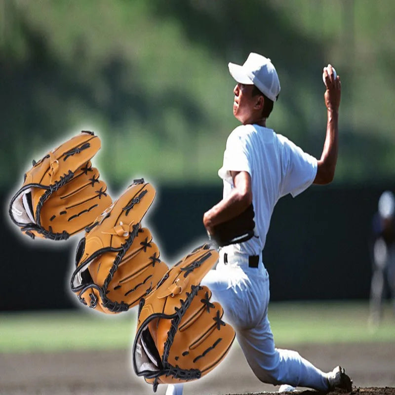 Guante de béisbol y sóftbol para deportes al aire libre, equipo de práctica, tamaño 9.5/10.5/11.5/12.5, mano izquierda para niños/adultos, hombres y mujeres, entrenamiento