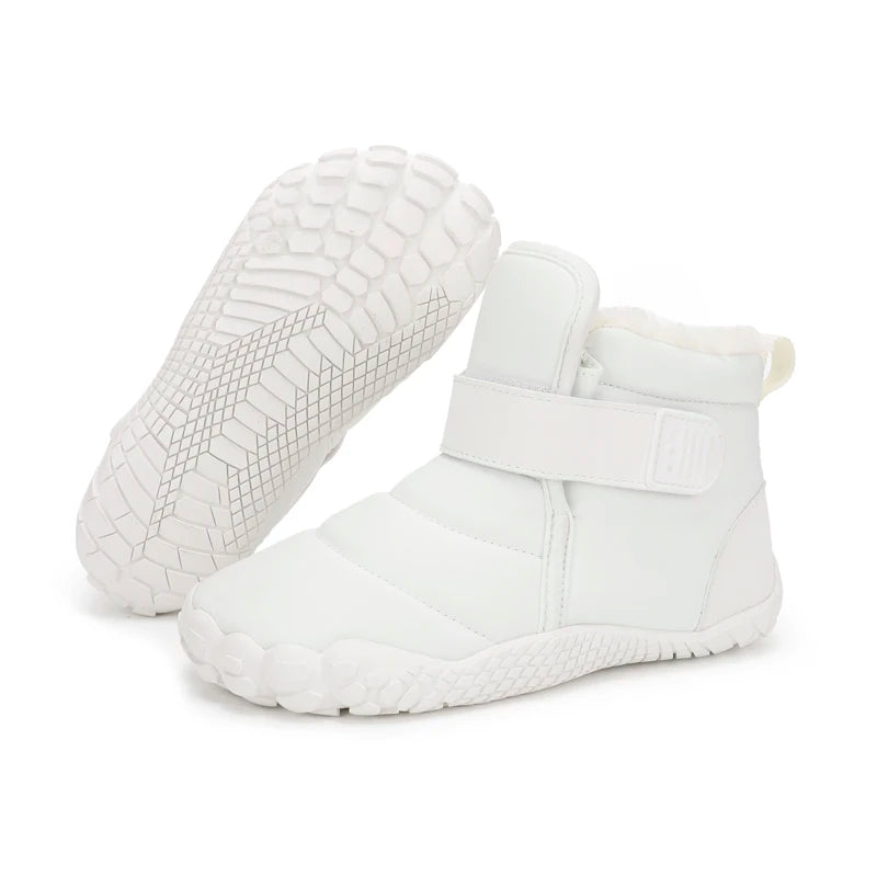 Kids Wide Toe Barefoot Snow Shoes Girls Ankle Winter Boots Warm Plush Boys Fur Shoes Children Minimalist Sneakers Boots