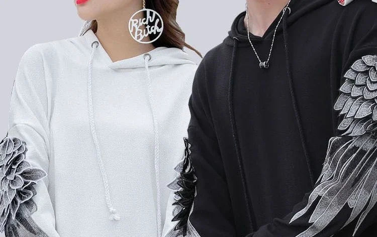 Sudadera con capucha bordada para hombre, ropa masculina, Hip Hop, sudadera blanca de lujo sin marca, ropa de calle para otoño, barata, Emo