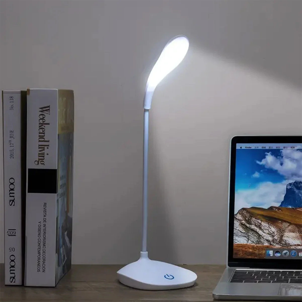 Lámpara de Escritorio LED de Lectura, Lámpara de Escritorio Portátil, Luz de Mesa con Carga USB, Atenuación Táctil, Protección Ocular para Estudiar, Iluminación para Habitación u Oficina