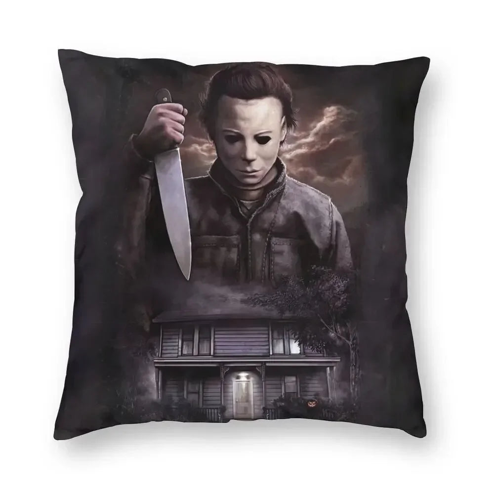 Funda de almohada cuadrada Michael Myers Halloween Horror Movie para decoración del hogar, funda de cojín con estampado 3D para sofá, funda de almohada de moda