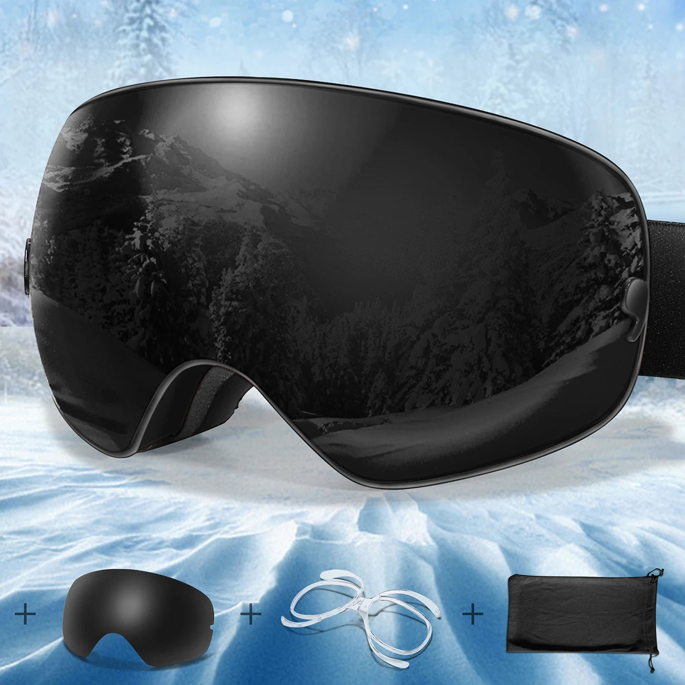 Outdoor Sport Snow Ski Goggles Double Layers Sponge Anti-fog Glasses UV400 Snowboard Snowmobile Eyewear Winter Cycling Christmas