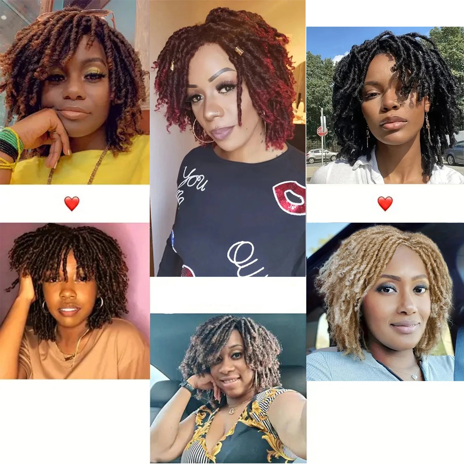 Peluca Afro Bob de rastas, peluca trenzada sintética de ganchillo con rastas falsas, versátil estilo de rastas cortas para mujer