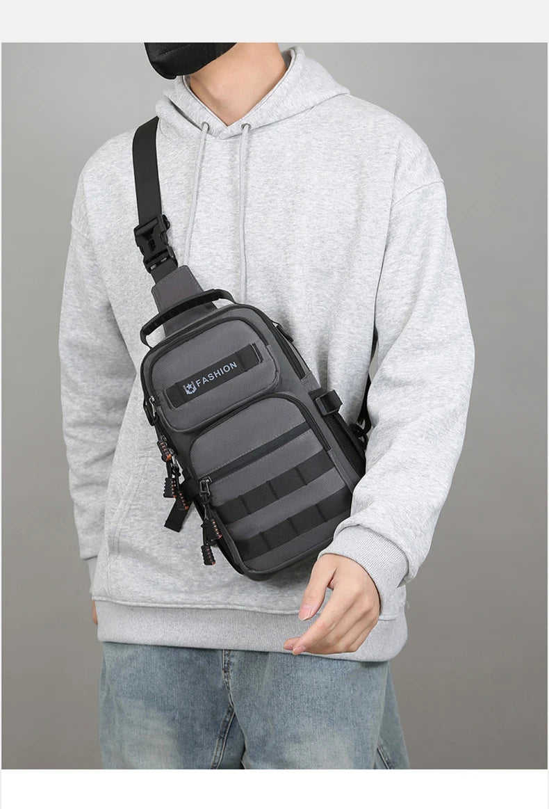 Sac de poitrine de randonnée, sac à dos de voyage multifonctionnel Molle, sac à main léger, pochette pour équipement d'escalade de cyclisme en plein air, grand sac amusant