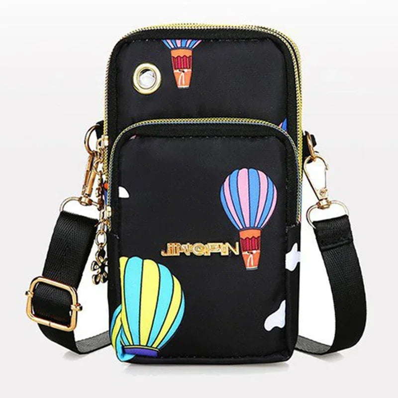Bolso para teléfono móvil para mujer, bandolera, minibolsos de moda, monedero para mamá, para colgar en el cuello, funda para correr, bolso de hombro, cartera de 3 capas