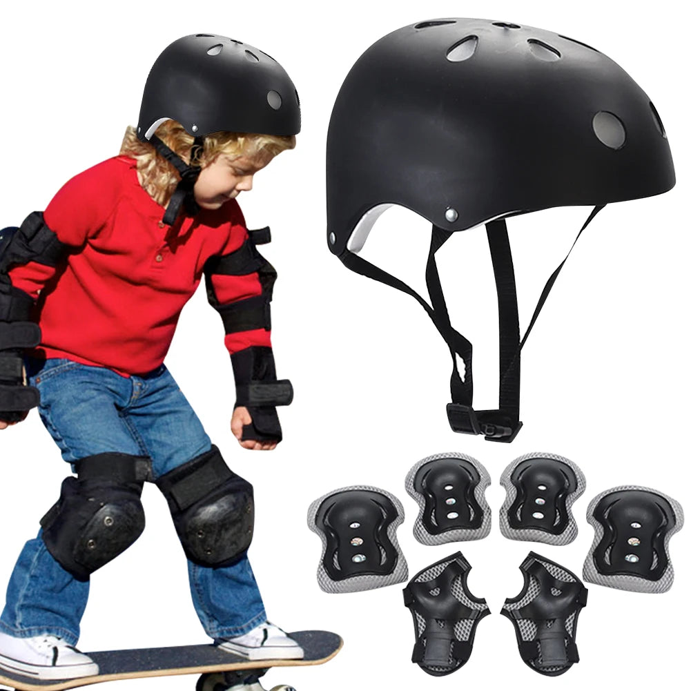 Kids Safety Helmet Knee Elbow Pad Set Toddler Helmet with Protective Gear Set for Bicycle Cycling Skateboard Scooter Skating