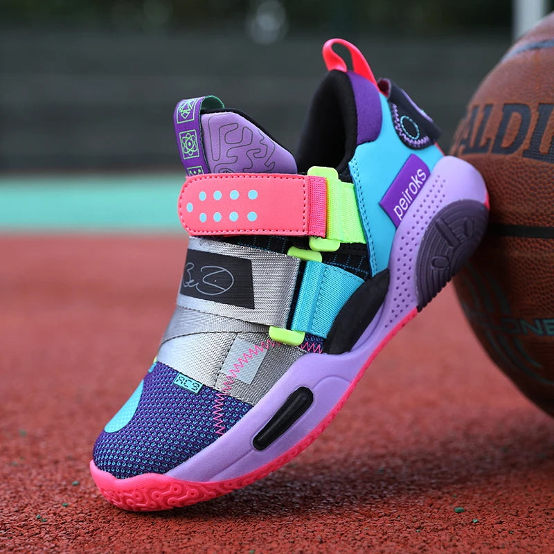 Nuevas zapatillas de baloncesto para niños y niñas, antideslizantes, ligeras, deportivas, de exterior, para correr.