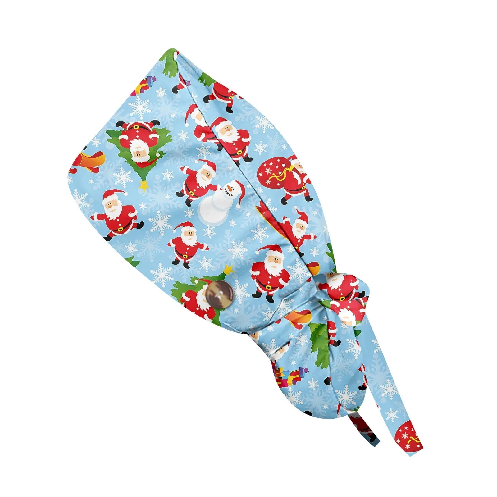Gorro de Trabajo de Pelo Largo con Estampado Navideño a la Moda, Gorro de Trabajo Ajustable, Gorro de Enfermería para Salón de Belleza, Gorro Quirúrgico Femenino, Gorros de Enfermera