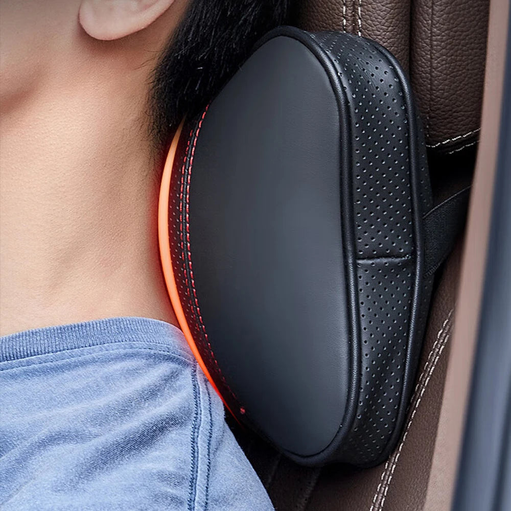 2 almohadas de cuello de coche de piel de vacuno de alta calidad, almohada reposacabezas, soporte de cuello, asiento universal de coche, suave y transpirable, decoración interior