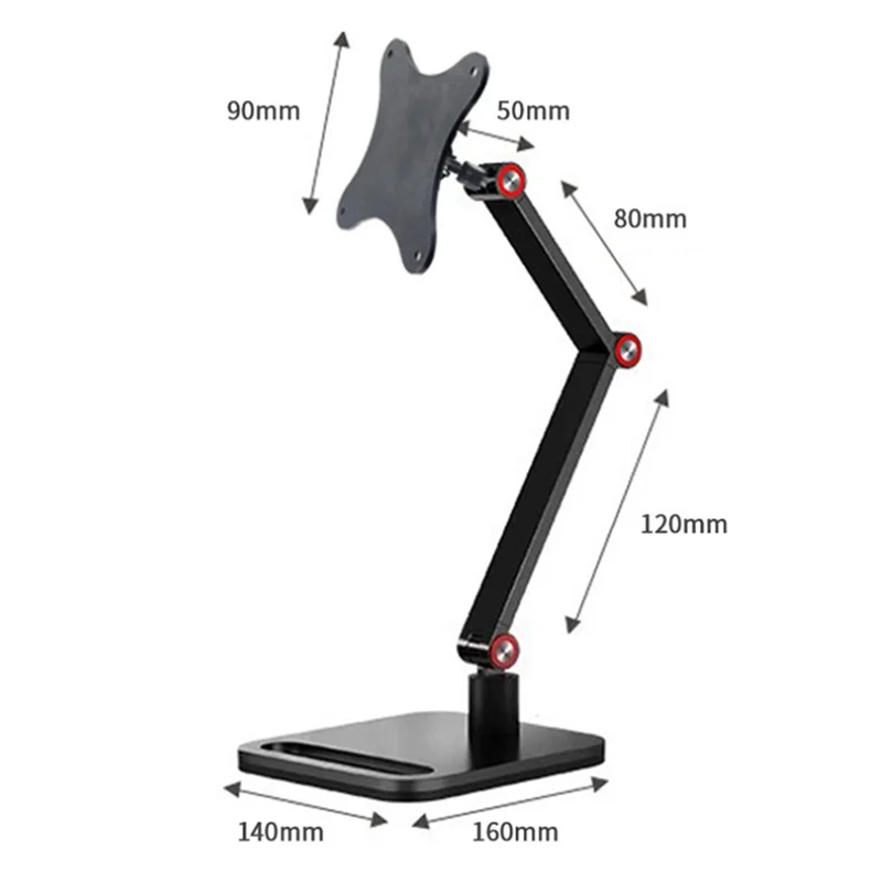Soporte de monitor Efficientt con liberación rápida, aleación de aluminio, soporte de escritorio para monitores de 17 a 25 pulgadas