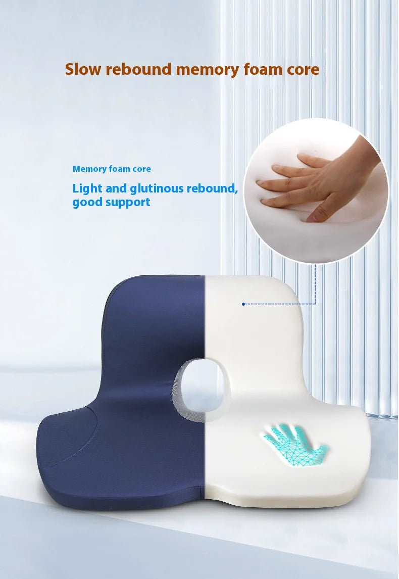 L-Shaped Integrated Office Chair Seat Cushion Memory Foam Seat Cushion Anti-Slip Bottom Pressure-Reducing Hip Waist Support