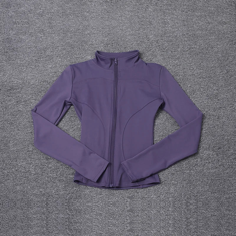 Chaqueta deportiva para mujer, camisa de manga larga, abrigo para hacer ejercicio, ropa de gimnasio, ropa deportiva para yoga