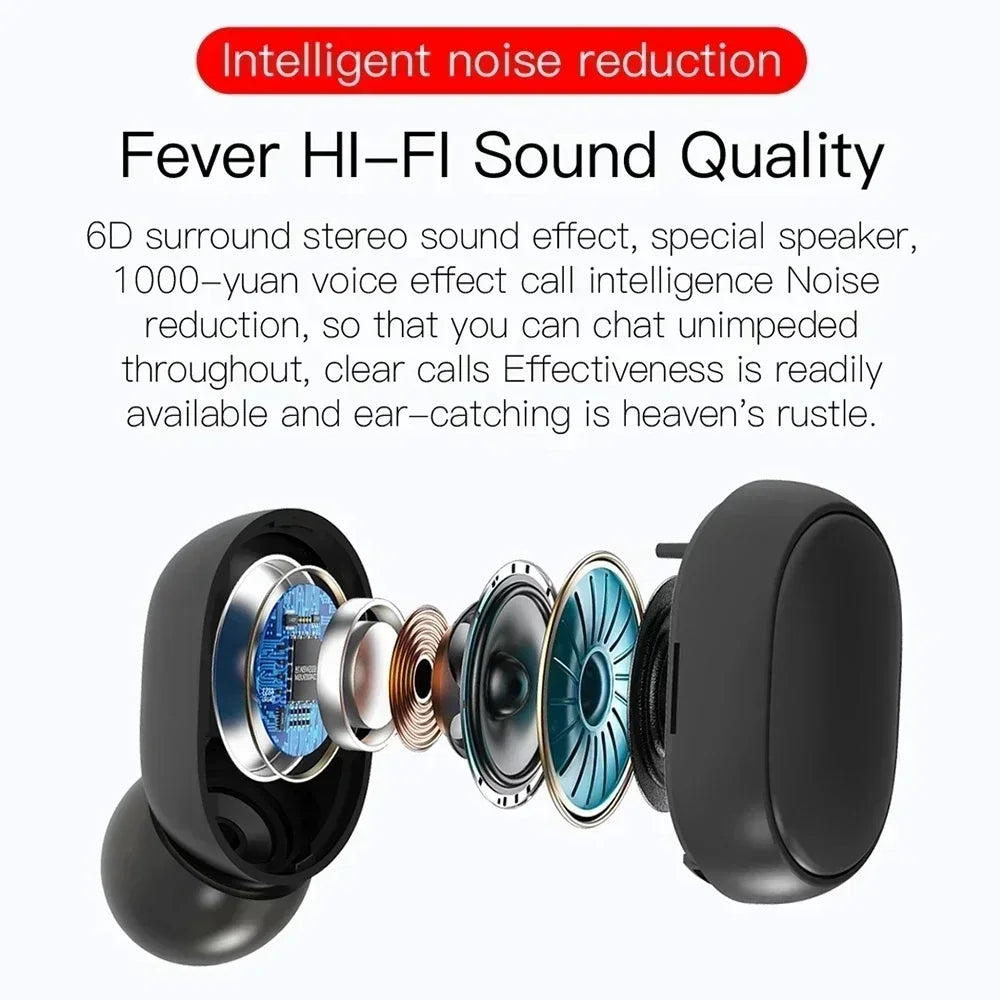 Auriculares inalámbricos Bluetooth E6S, auriculares Bluetooth TWS, audífonos inalámbricos con cancelación de ruido con micrófono