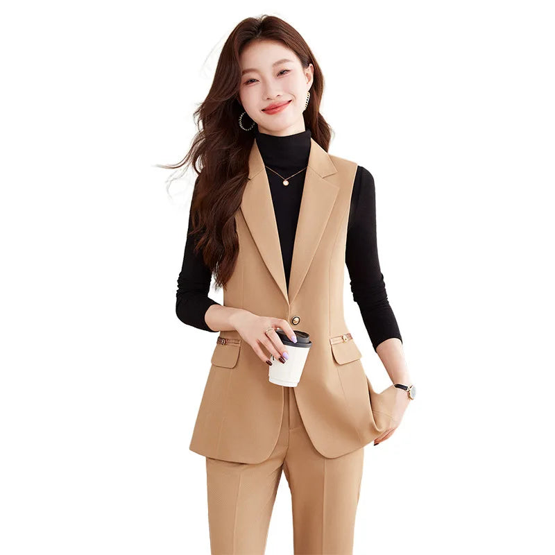 Women Pants Sets Off Shoulder Sleeveless Vest Top Female Pencil Pants Women 2 Piece Set Outfit Elegant Women's Pants Suit