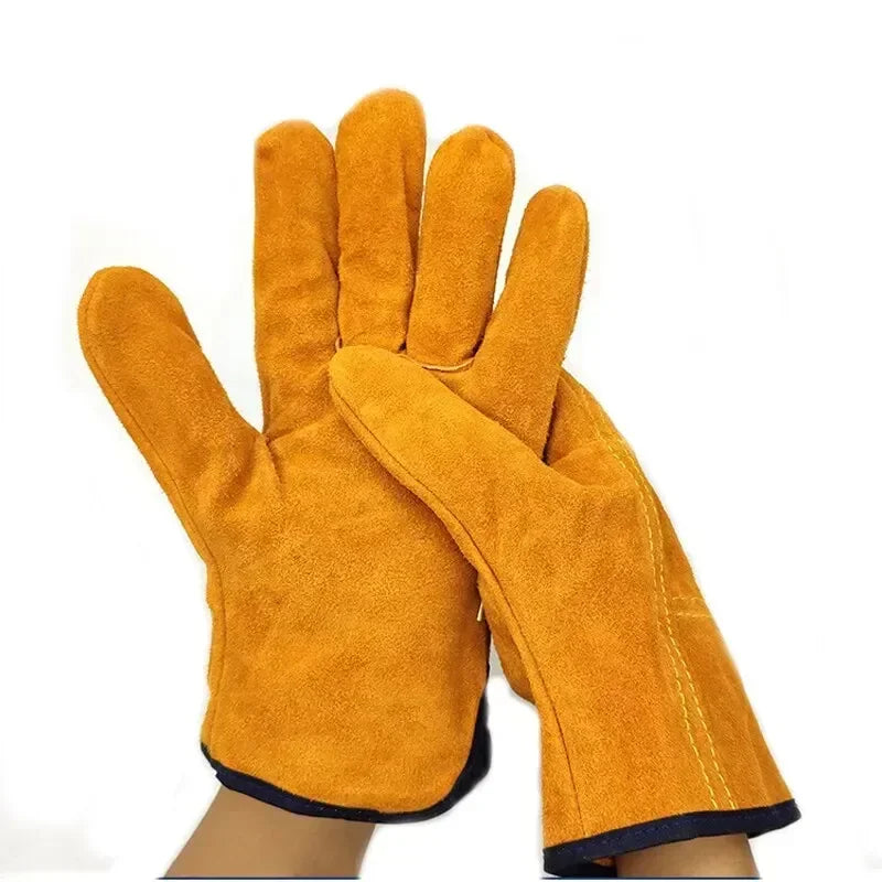 Guantes de trabajo para hombre de piel de vaca suave para conductor, caza, conducción, granja, jardín, soldadura, protección de seguridad