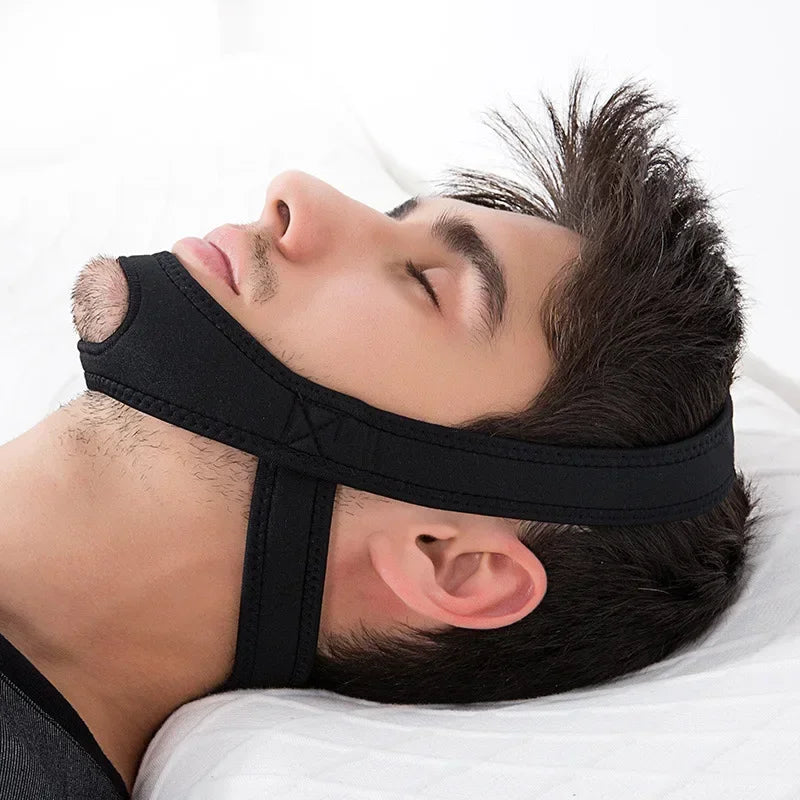 Nueva correa antironquidos de neopreno, cinturón antironquidos, solución para la apnea de la mandíbula, soporte para dormir, cinturón para la apnea, herramienta ajustable para el cuidado del sueño