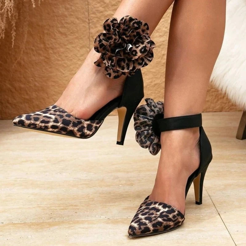 Elegant Floral Leopard Heels – Bold, Chic & Perfect for Any Occasion