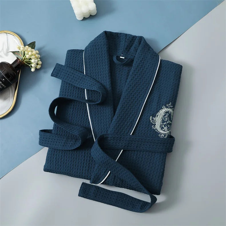 Top Quality Autumn Winter Bathrobes Couple Towel Terry Cotton Robe Men's Elegant Five-star Hotel Home Wear Bath RobeAbsorb Water