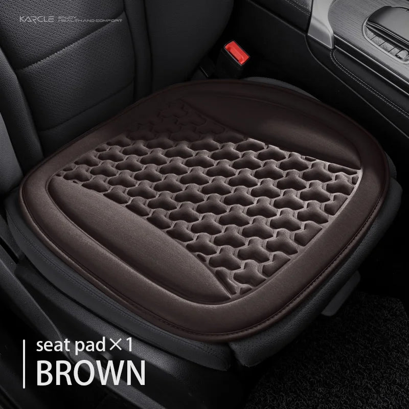 Funda de asiento de coche de verano 3D transpirable de seda helada, cojín de asiento de coche con diseño convexo, almohadillas protectoras de asiento de coche universales, alfombrilla de silla de coche