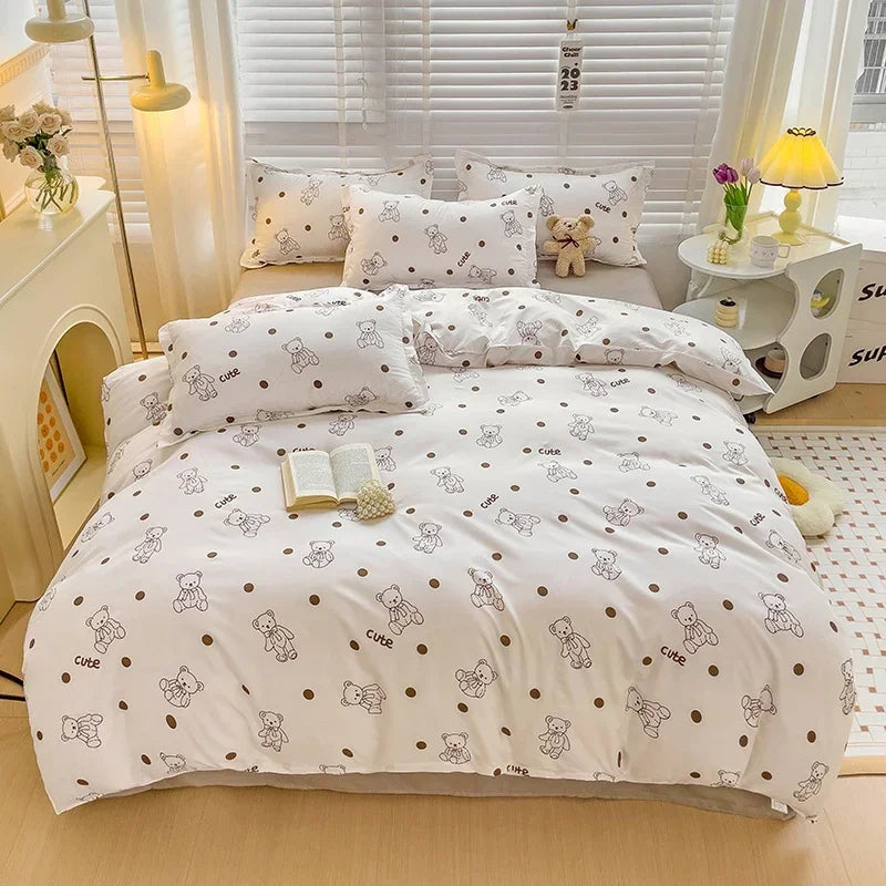 Juego de sábanas estilo dibujos animados para niños, juego de cama con estampado de conejo, transpirable, duradero, постельное белье 이불세트, juego de cama Queen/King