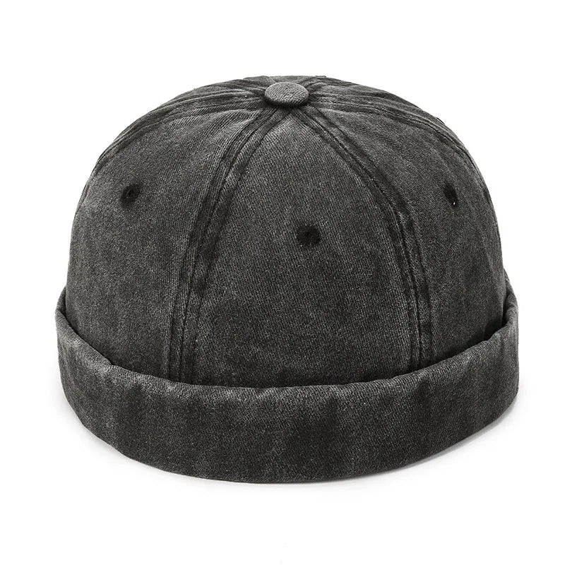 Gorro de punto vintage con bordado de palma para hombre, gorro docker, gorro de propietario de primavera, gorro sin ala unisex de Hip Hop, gorros ajustables