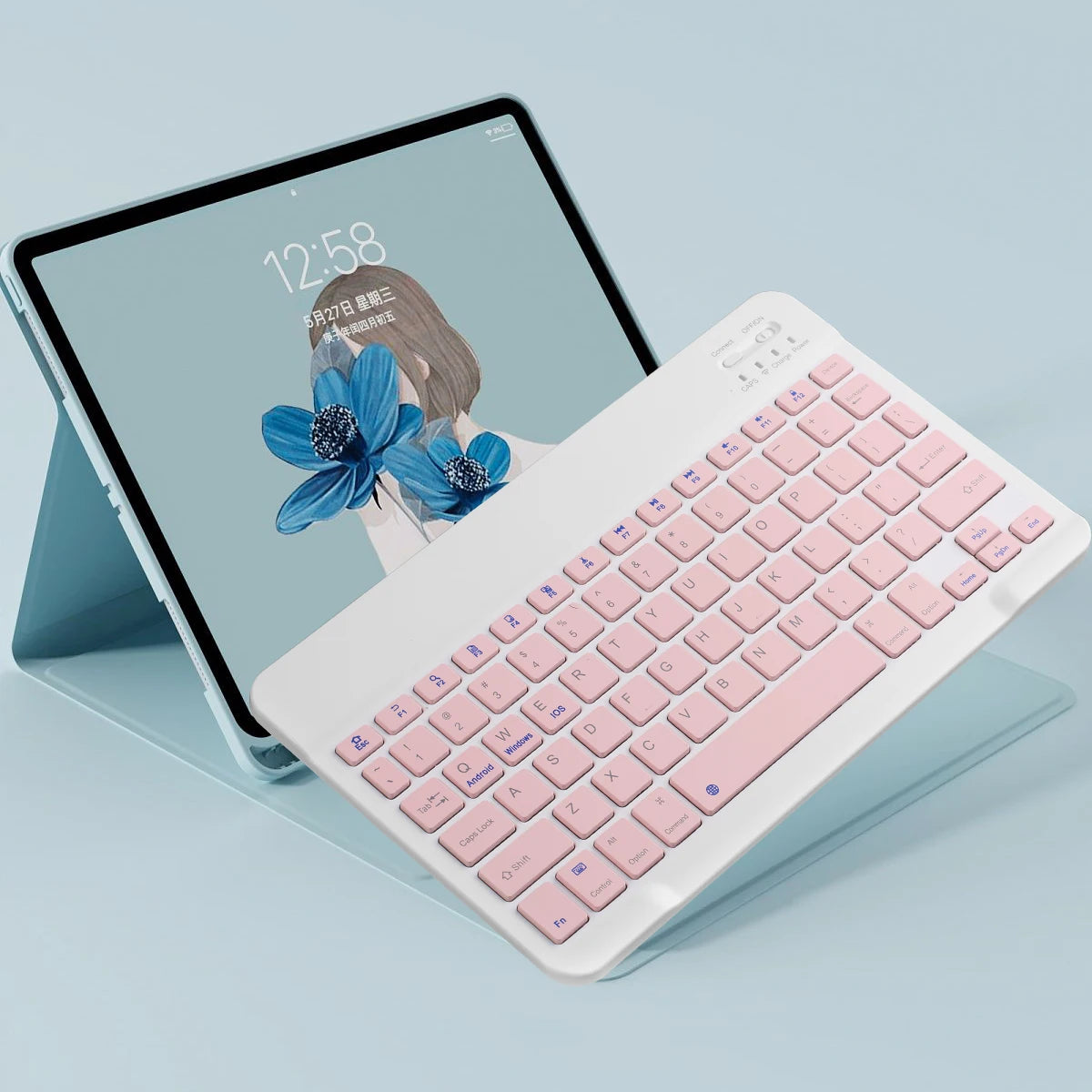 Trådløst tastatur Bluetooth-kompatibelt tastatur for Android IOS Windows Mini 78-tasters spilltastatur for PC iPad nettbretttastatur
