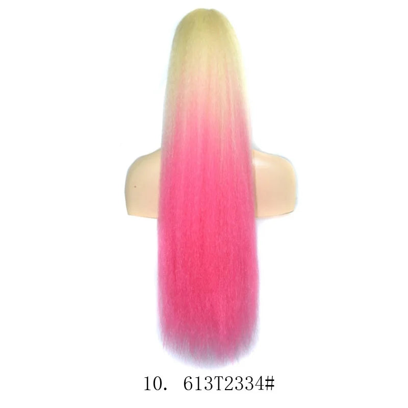 Synthetic Afro Ponytail Extension Long Yaki Curly Puff Kinky Wavy Soft Heat Resistant Black Hair for Women Daily Use