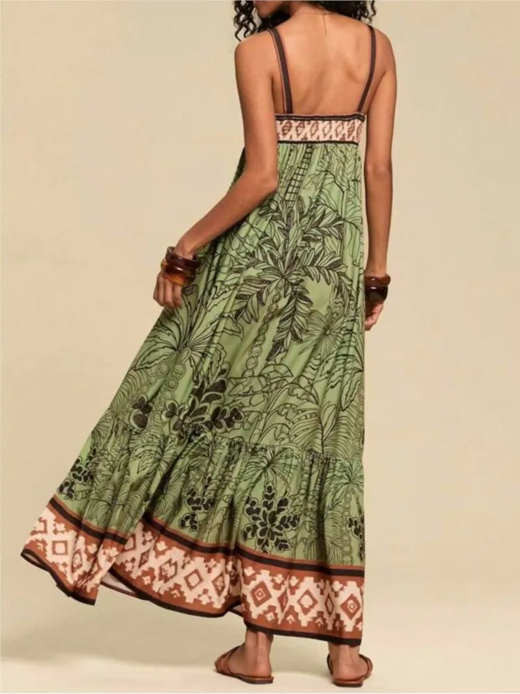 Vestidos estampados de moda casual de nueva llegada para mujer, elegantes, de verano, con tirantes finos, para vacaciones, fiesta, ropa femenina