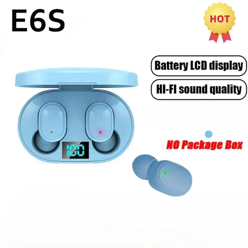 Auriculares inalámbricos Bluetooth E6S, auriculares Bluetooth TWS, audífonos inalámbricos con cancelación de ruido con micrófono