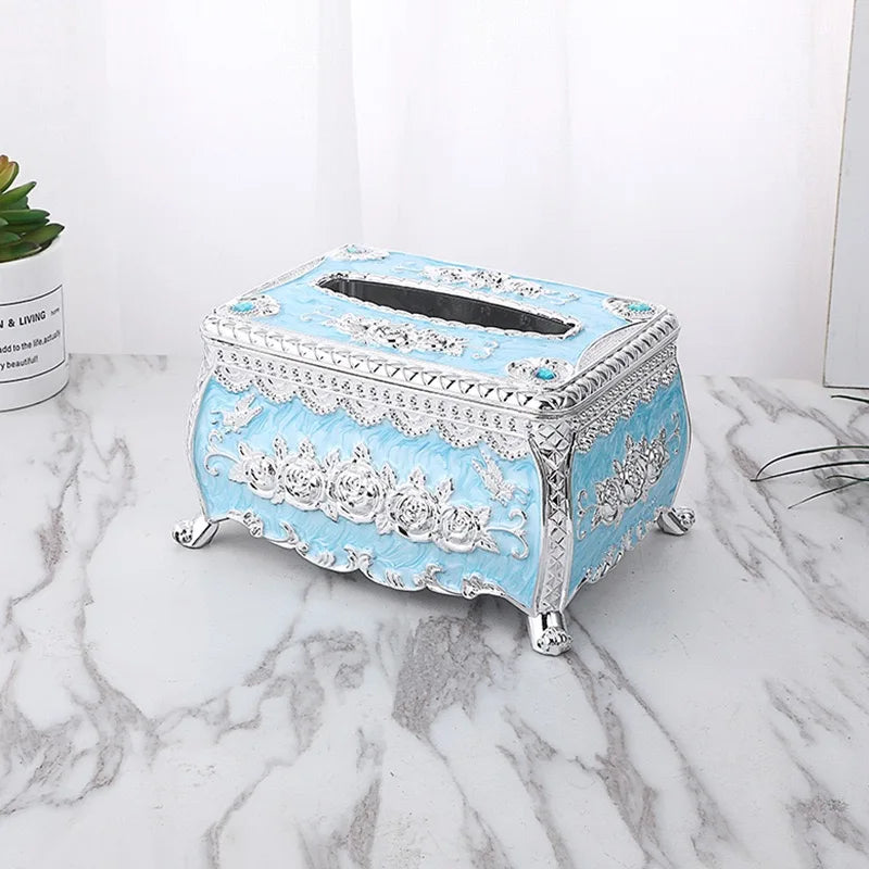 Servilletero de papel, estilo europeo, caja de plástico, dispensador de servilletas de cocina, organizador de almacenamiento de escritorio, decorativo para el hogar