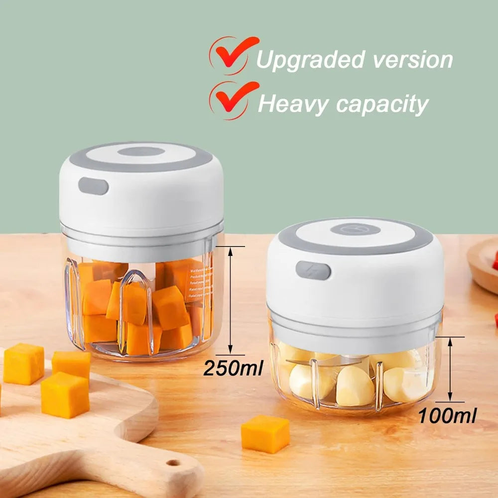 Electric Mini Food Chopper – USB Rechargeable Garlic & Vegetable Mincer