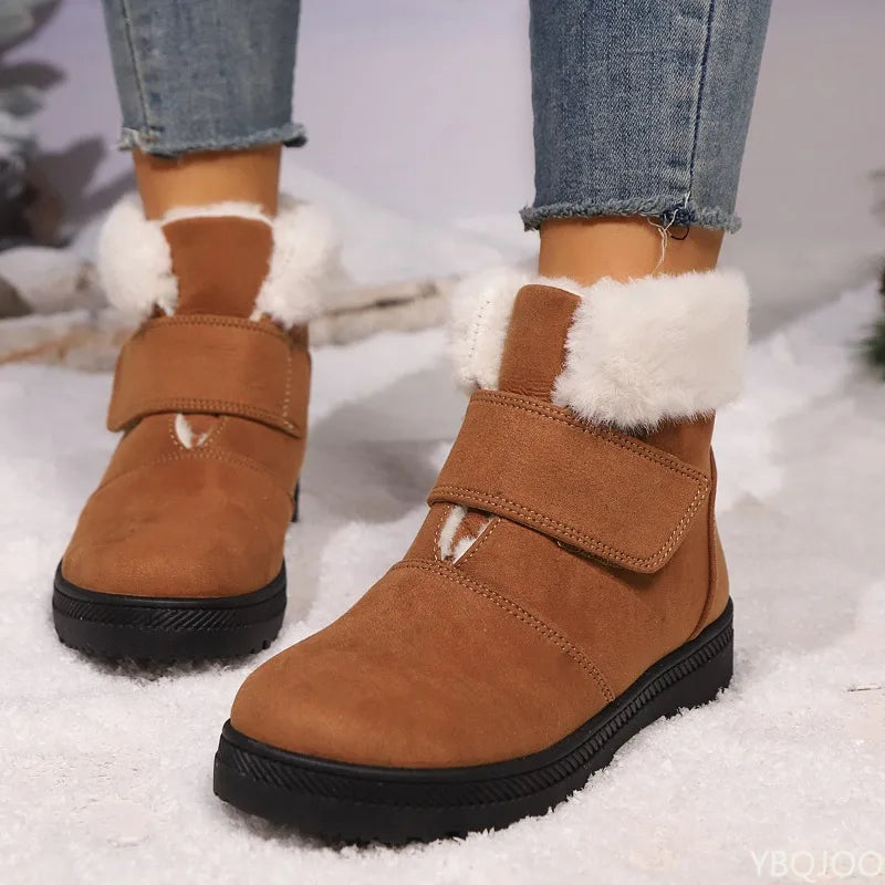 Women's Elegant minimalist snow boots winter new fashionable versatile suede thick soled warm comfortable women's boots