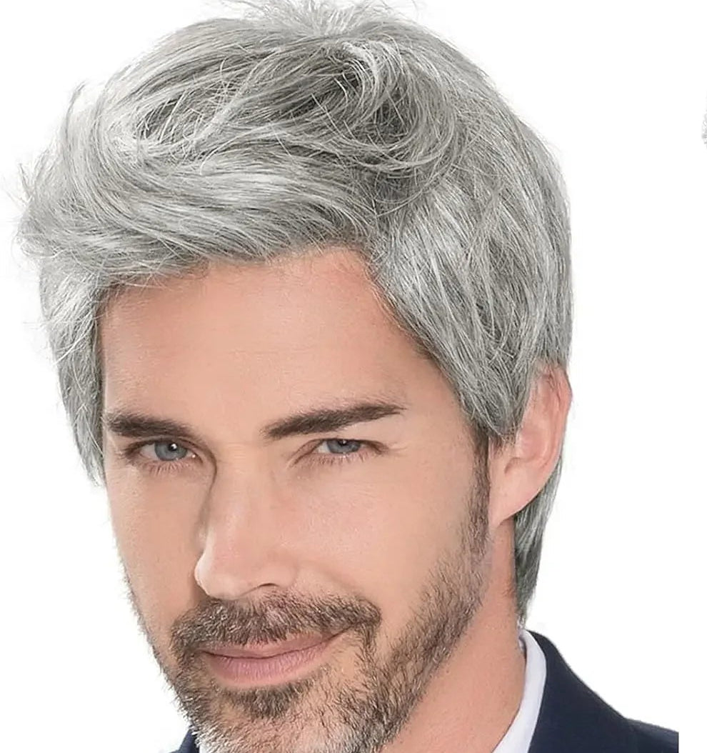 Silver Gray Men’s Wig